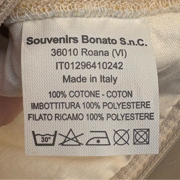 Zippered Pouch Bag Italy Cotton Switzerland Souvenir Embroidery Edelweiss Flower - Picture 6 of 6